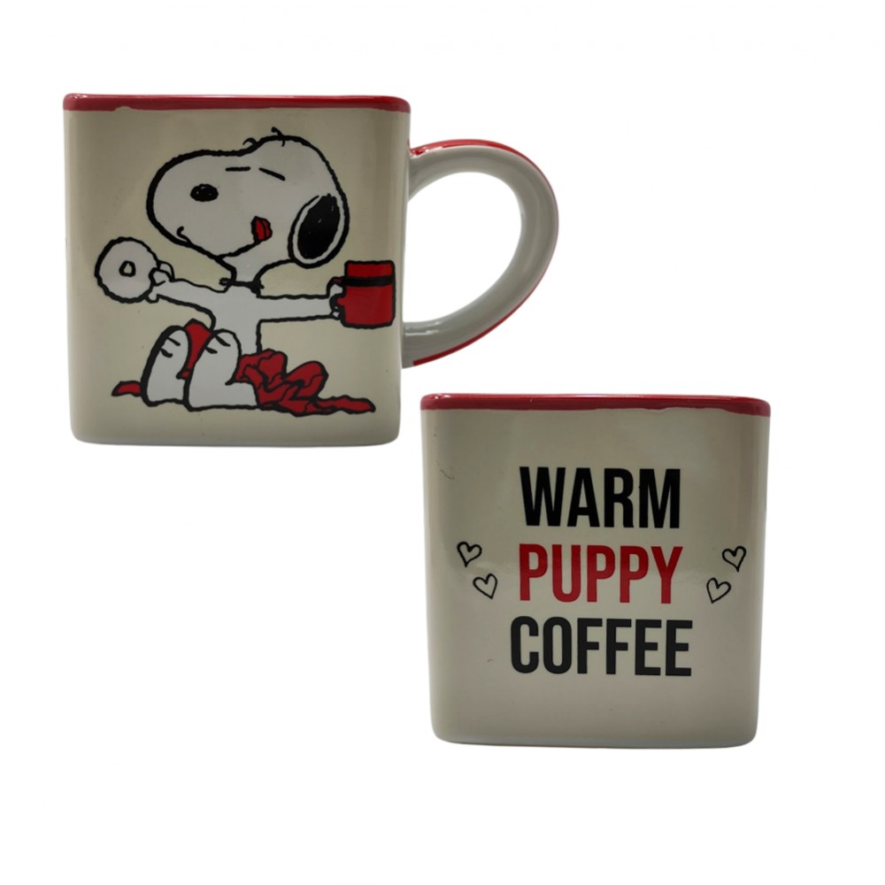 CANECA QUADRADA MODELO SNOOP PUPPY COFFEE 300ML EM CERÂMICA REF: 10025187