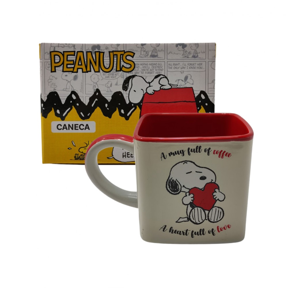 CANECA QUADRADA MODELO SNOOP PUPPY COFFEE 300ML EM CERÂMICA REF: 10025187