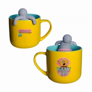 CANECA COM INFUSOR MODELO BOB ESPONJA EM CERÂMICA 350ML REF: 10025190 CANECA COM INFUSOR MODELO BOB ESPONJA EM CERÂMICA 350ML REF: 10025190