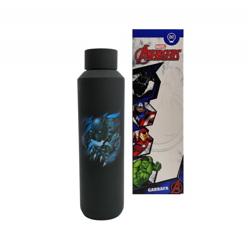 GARRAFA ACQUA MODELO PANTERA NEGRA EM INOX 600ML REF: 10072567