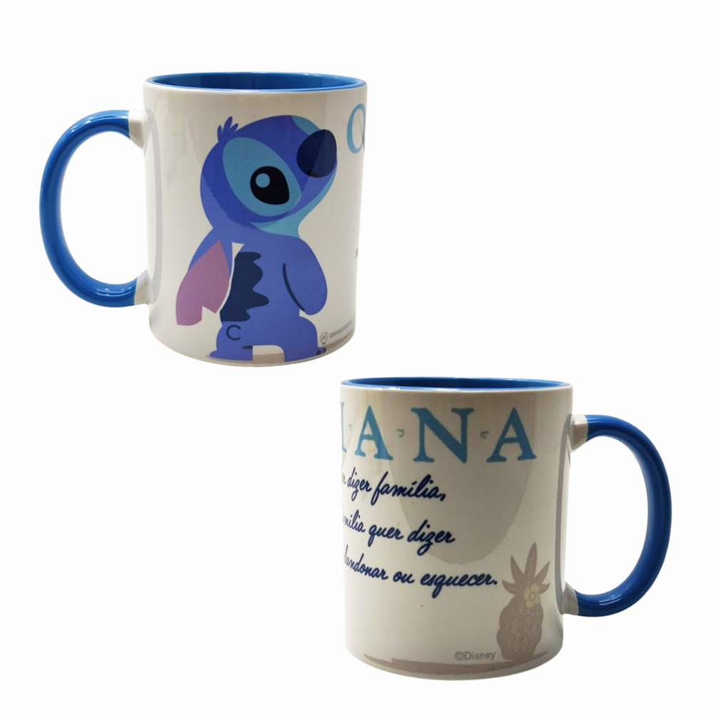 CANECA POP MODELO STITCH OHANA EM CERÂMICA 350ML REF: 10025357