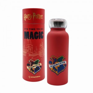 GARRAFA BUBBLE MODELO BRASÃO HOGWARTS 500ML EM INOX REF: 10072706 GARRAFA BUBBLE MODELO BRASÃO HOGWARTS 500ML EM INOX REF: 10072706
