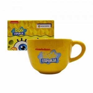CANECA DE SOPA MODELO BOB ESPONJA EM CERÂMICA 500ML  REF: 10025392 CANECA DE SOPA MODELO BOB ESPONJA EM CERÂMICA 500ML  REF: 10025392