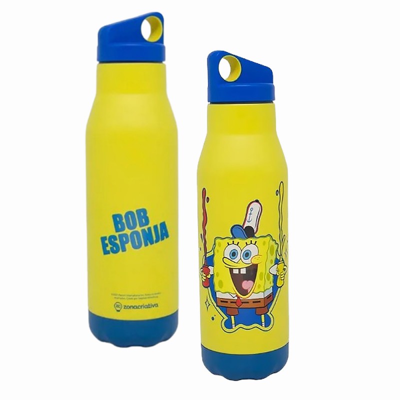 GARRAFA SPACE MODELO BOB ESPONJA EM INOX 600ML REF: 10072762 GARRAFA SPACE MODELO BOB ESPONJA EM INOX 600ML REF: 10072762