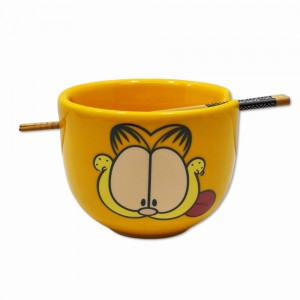 BOWL COM HASHI MODELO GARFIELD EM PORCELANA 500ML REF: 10025518 BOWL COM HASHI MODELO GARFIELD EM PORCELANA 500ML REF: 10025518