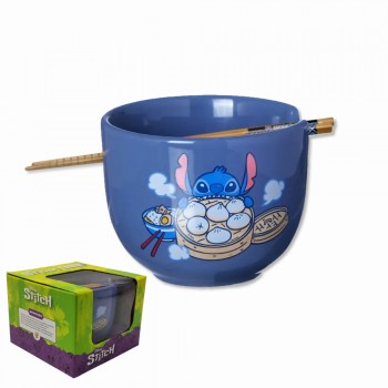 BOWL COM HASHI MODELO STITCH EM PORCELANA 500ML REF: 10025519