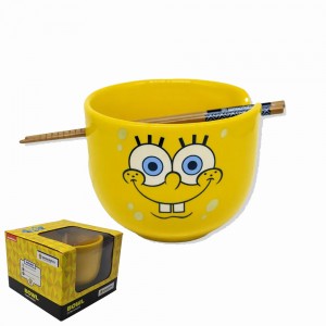BOWL COM HASHI MODELO BOB ESPONJA EM POCELANA REF: 10025543 BOWL COM HASHI MODELO BOB ESPONJA EM POCELANA REF: 10025543
