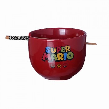 BOWL COM HASHI MODELO SUPER MARIO EM PORCELANA 500ML REF: 10025570