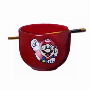 BOWL COM HASHI MODELO SUPER MARIO EM PORCELANA 500ML REF: 10025570 BOWL COM HASHI MODELO SUPER MARIO EM PORCELANA 500ML REF: 10025570
