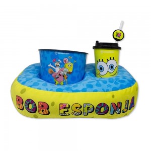 KIT ALMOFADA E BALDE DE PIPOCA BOB ESPONJA EM POLIÉSTER REF: 10065180 KIT ALMOFADA E BALDE DE PIPOCA BOB ESPONJA EM POLIÉSTER REF: 10065180