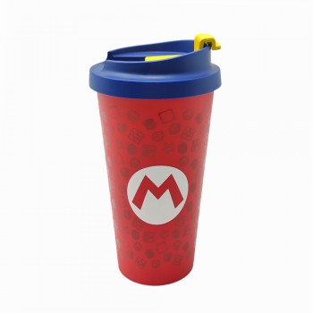 COPO DE VIAGEM MODELO SUPER MARIO EM PLÁSTICO 500ML REF: 10025587