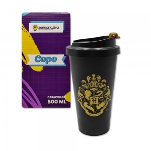 COPO VIAGEM MODELO HOGWARTS COM TAMPA EM PLÁSTICO 500ML REF: 10025589 COPO VIAGEM MODELO HOGWARTS COM TAMPA EM PLÁSTICO 500ML REF: 10025589