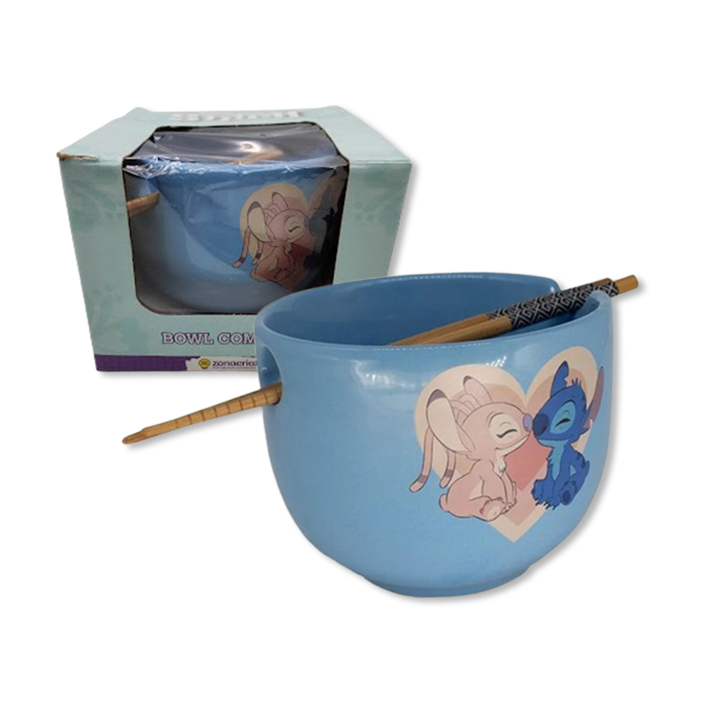 BOWL COM HASHI MODELO STITCH EM PORCELANA 500ML REF: 10025731