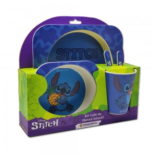 KIT CAFÉ DA MANHÃ COM PRATO, COPO, BOWL E TALHERES MODELO STITCH REF: 10025740 KIT CAFÉ DA MANHÃ COM PRATO, COPO, BOWL E TALHERES MODELO STITCH REF: 10025740