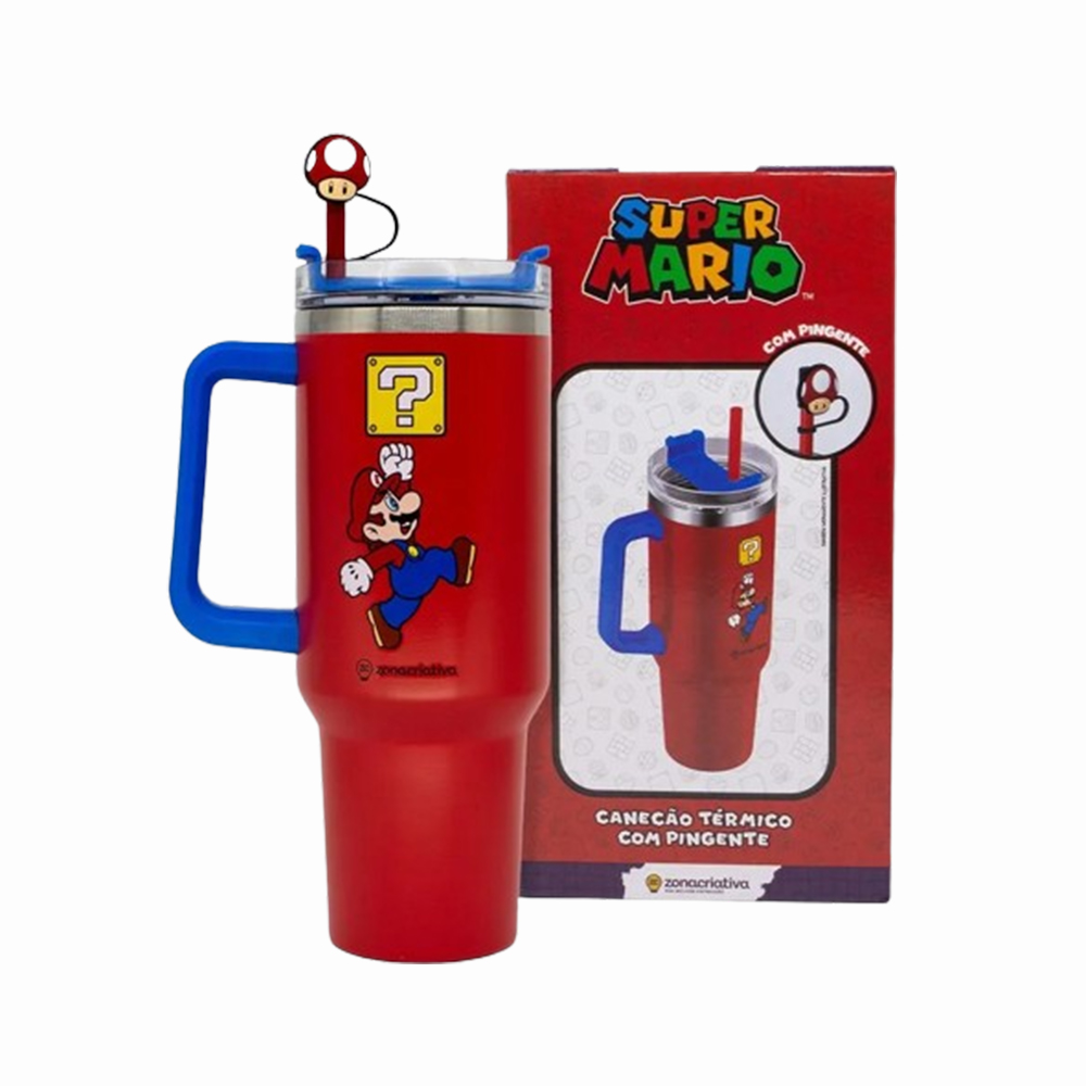 CANECÃO TÉRMICO TUMBLER MODELO SUPER MARIO 1150ML REF: 10025746