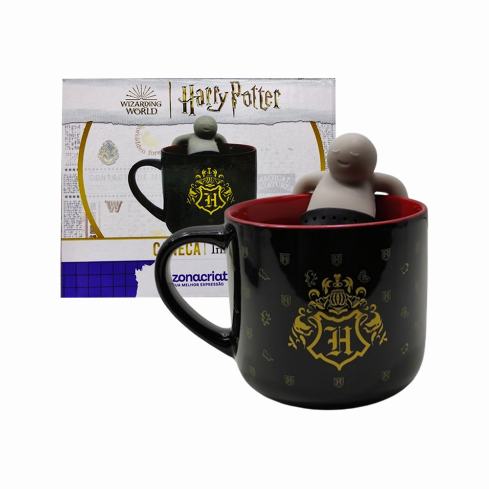 CANECA COM INFUSOR MODELO HOGWARTS EM CERÂMICA 350ML REF: 10025756