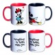 KIT COM 2 CANECA MICKEY E MINNIE EM CERÂMICA 350ML REF: 10025773