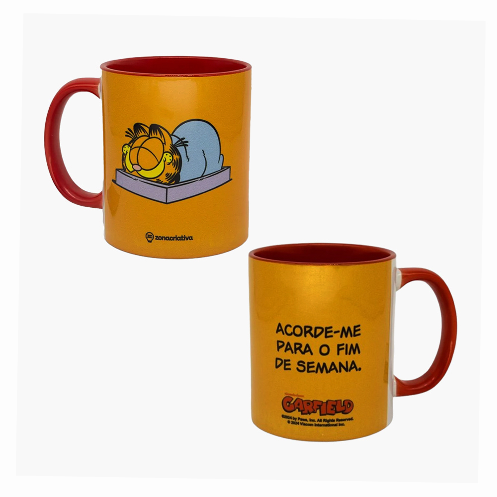 CANECA GARFIELD FIM DE SEMANA POP EM CERÂMICA 350ML REF: 10025812