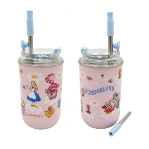 COPO NEO ALICE NO PAÍS DAS MARAVILHAS COM CANUDO 300ML REF: 10026008