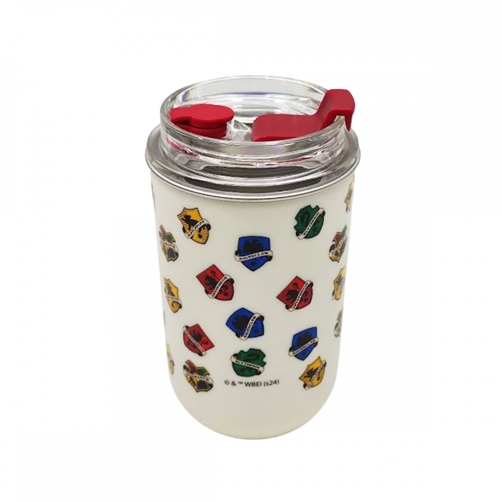 COPO NEO COM CANUDO 300ML HOGWARTS EM METAL E PLÁSTICO REF: 10026010 COPO NEO COM CANUDO 300ML HOGWARTS EM METAL E PLÁSTICO REF: 10026010