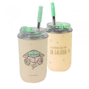 COPO COM CANUDO 300ML BABY YODA REF: 10026011 COPO COM CANUDO 300ML BABY YODA REF: 10026011