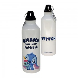 GARRAFA MOSQUETÃO MODELO STITCH CUTE  EM ALUMÍNIO 500ML REF: 10073261 GARRAFA MOSQUETÃO MODELO STITCH CUTE  EM ALUMÍNIO 500ML REF: 10073261
