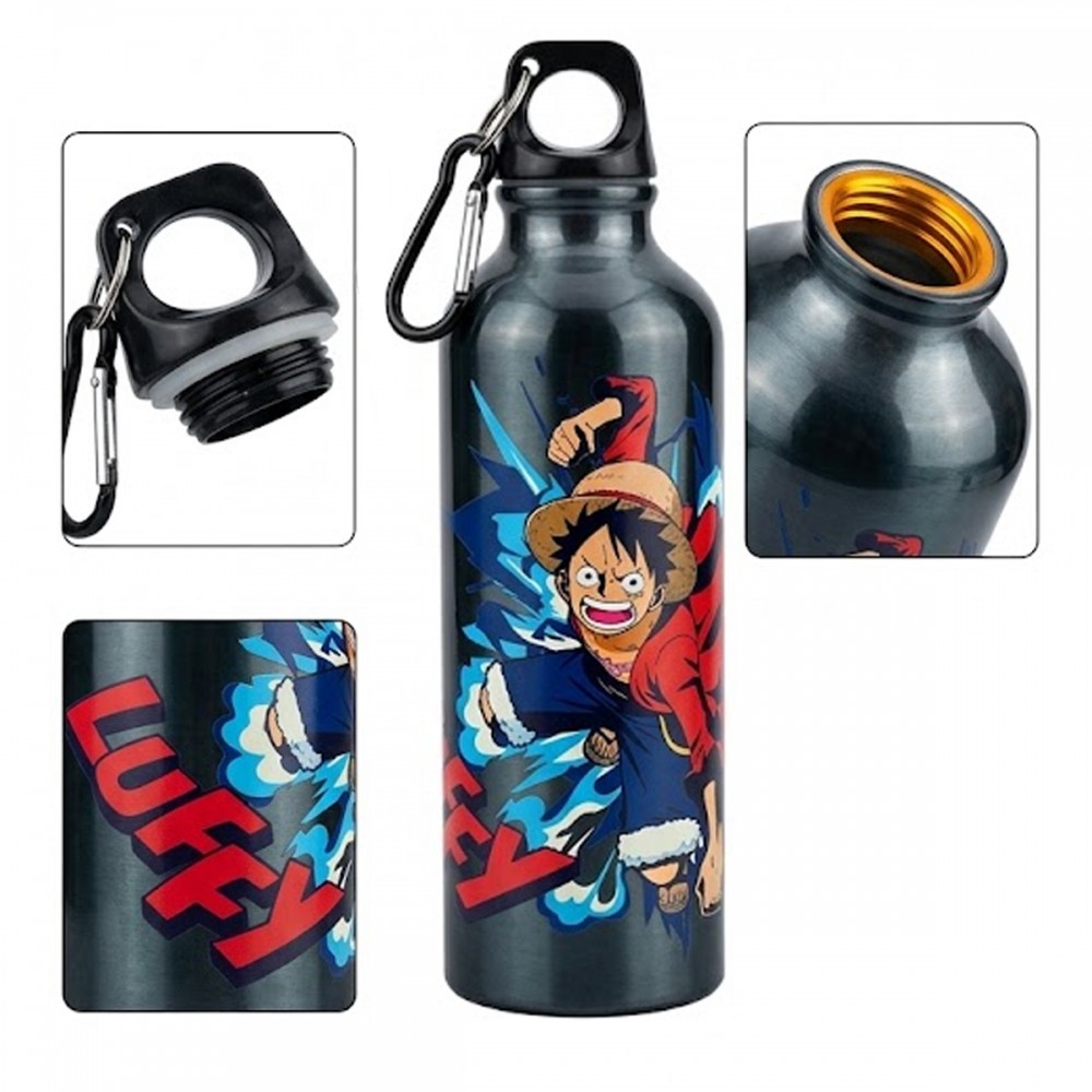 GARRAFA DE ALUMÍNIO CHUMBO 500ML COM MOSQUETÃO LUFFY REF: 10073301 GARRAFA DE ALUMÍNIO CHUMBO 500ML COM MOSQUETÃO LUFFY REF: 10073301