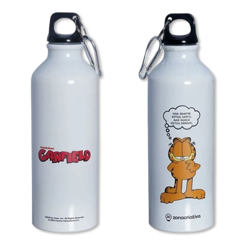 GARRAFA MOSQUETÃO MODELO GARFIELD EM ALUMÍNIO 500ML REF: 10073302