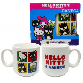 CANECA MINI TINA 100ML HELLO KITTY E FRIENDS FRAME DE CERÂMICA REF: 10026100