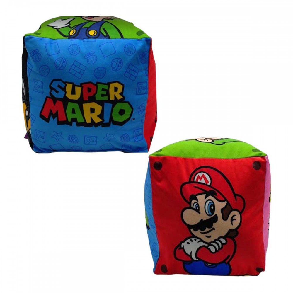 ALMOFADA FORMATO CUBO MODELO SUPER MARIO EM FIBRA REF: 10065350 ALMOFADA FORMATO CUBO MODELO SUPER MARIO EM FIBRA REF: 10065350