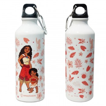 GARRAFA DE ALUMÍNIO 500ML COM MOSQUETÃO MOANA REF: 10073383
