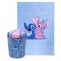 KIT BALDE + MANTA MODELO STITCH & ANGEL EM FIBRA E PLÁSTICO REF: 10140949