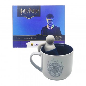CANECA COM INFUSOR MODELO HOGWARTS EM CERÂMICA 350ML REF: 10026421