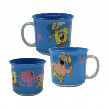 CANECA TOM MODELO  BOB ESPONJA E PATRICK AGUA VIVA EM CERÂMICA 350ML REF: 10026426