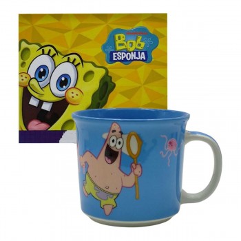 CANECA TOM MODELO  BOB ESPONJA E PATRICK AGUA VIVA EM CERÂMICA 350ML REF: 10026426