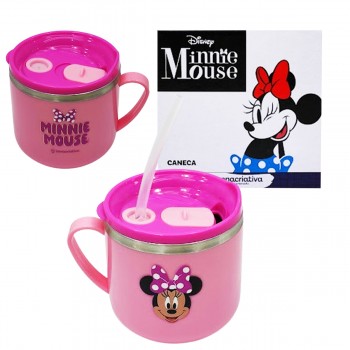 CANECA FLIP 250ML MODELO MINNIE MOUSE EM METAL E PLÁSTICO REF: 10026455