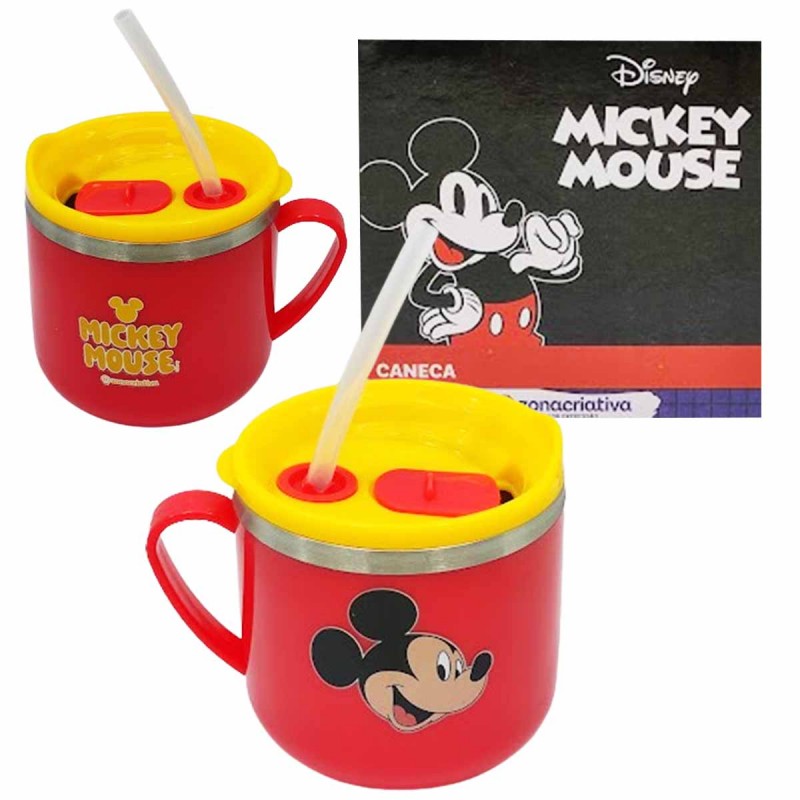 CANECA FLIP 250ML MODELO MICKEY MOUSE EM METAL E PLÁSTICO REF: 10026456