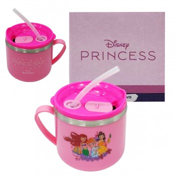 CANECA FLIP 250ML MODELO PRINCESAS EM METAL E PLÁSTICO REF: 10026457