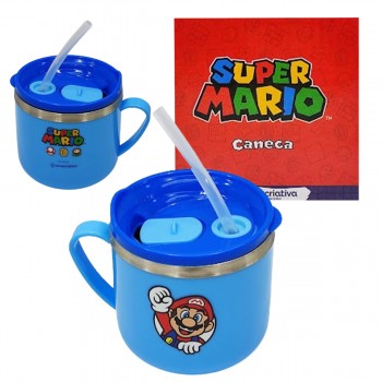 CANECA FLIP 250ML MODELO SUPER MARIO EM METAL E PLÁSTICO REF: 10026460