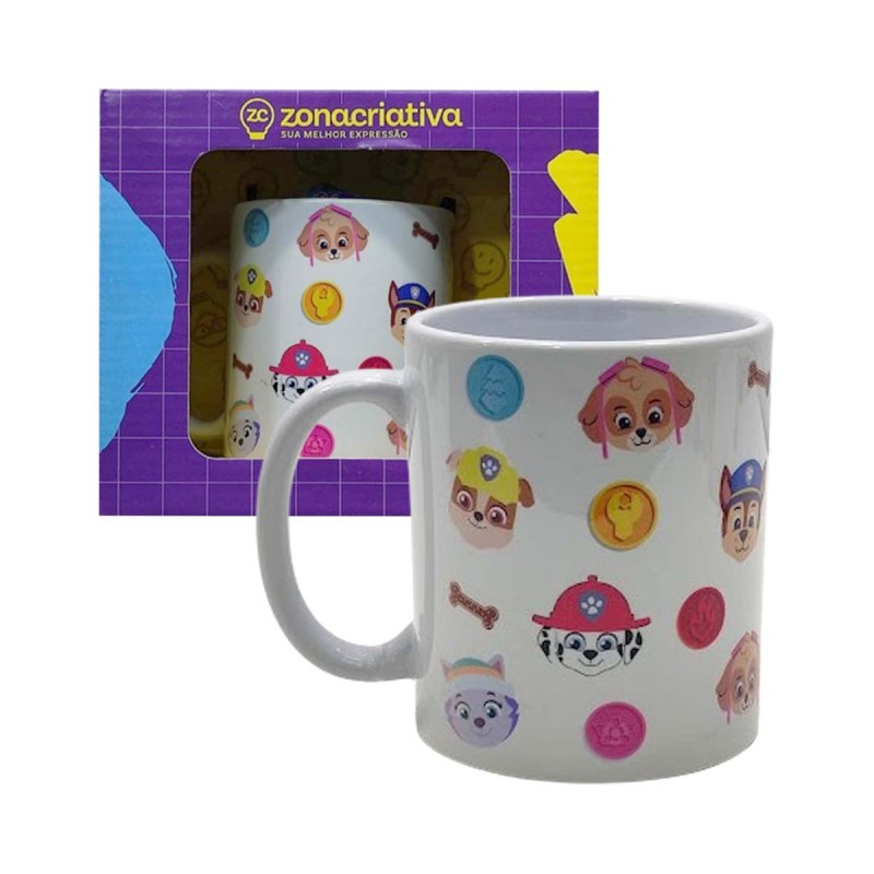 CANECA POP MODELO PATRULHA CANINA ROSTINHOS EM CERÂMICA 350ML REF: 10026480 CANECA POP MODELO PATRULHA CANINA ROSTINHOS EM CERÂMICA 350ML REF: 10026480