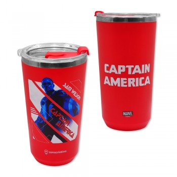 COPO SKY NAC MODELO CAPITÃO AMÉRICA EM INOX 500ML REF: 10026490 COPO SKY NAC MODELO CAPITÃO AMÉRICA EM INOX 500ML REF: 10026490