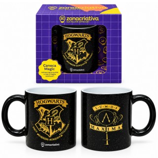 CANECA MAGIC COM GLITTER DE CERÂMICA 350ML MODELO HARRY POTTER REF: 10026507