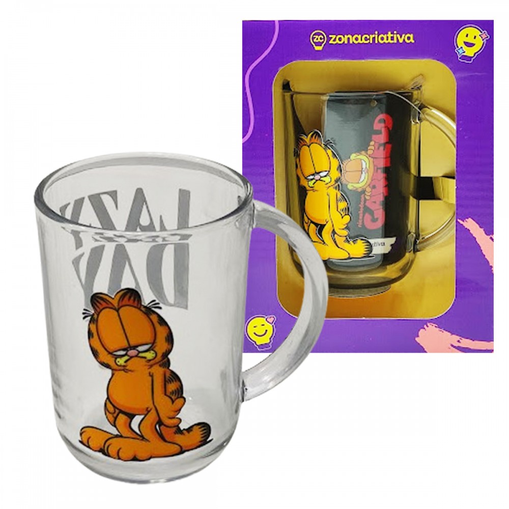 CANECA VERONA 300ML GARFIELD EM VIDRO REF: 10026531