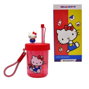 COPO COM CANUDO FLIP 500ML MODELO HELLO KITTY REF: 10026566
