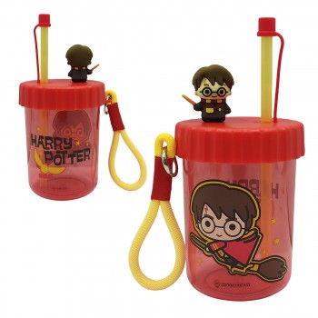 COPO FLIP COM CANUDO 500ML HARRY POTTER DE PLÁSTICO REF: 10026567