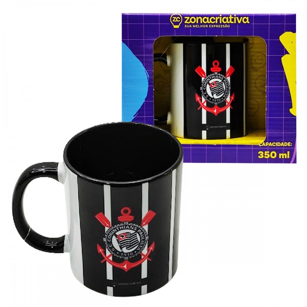 CANECA POP 350ML MODELO CORINTHIANS EM CERÂMICA REF: 10026633 CANECA POP 350ML MODELO CORINTHIANS EM CERÂMICA REF: 10026633