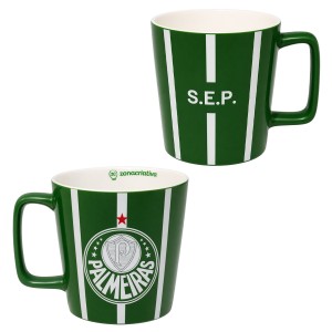 CANECA BUCK 400ML MODELO PALMEIRAS DE CERÂMICA REF: 10026718
