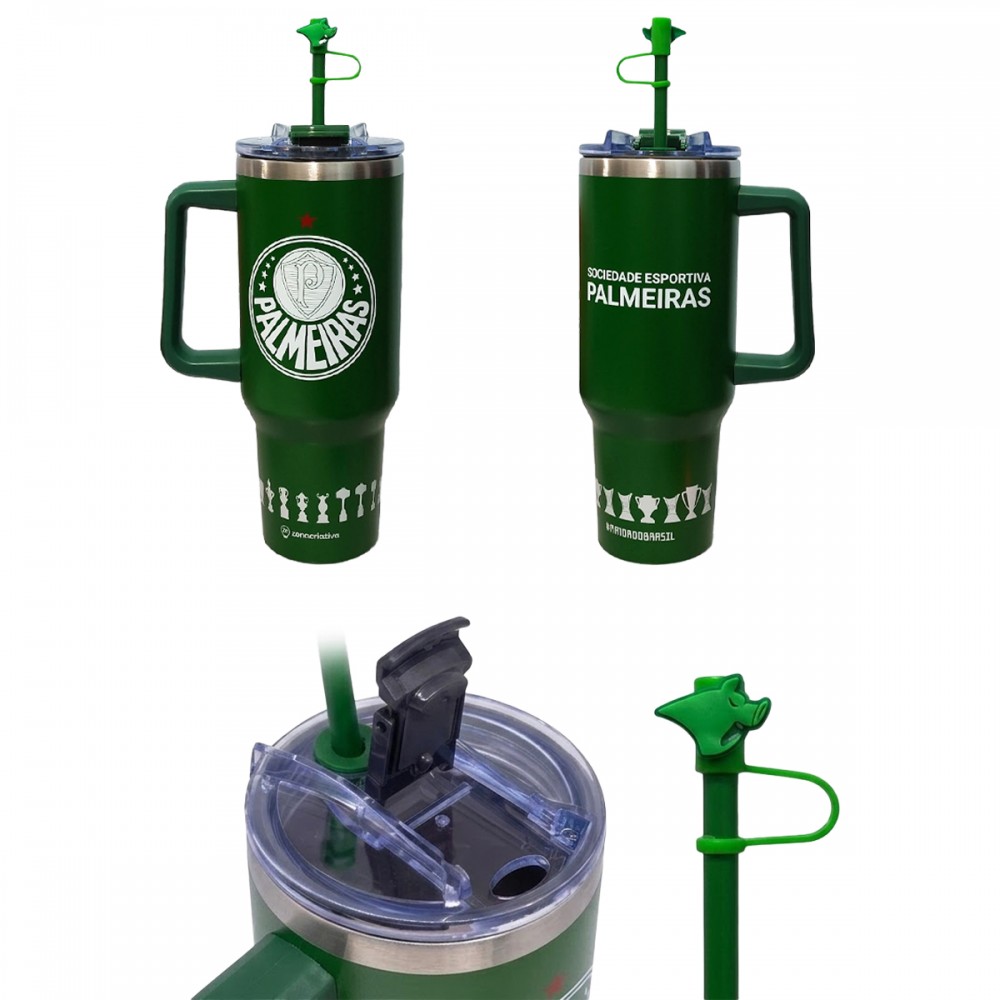 CANECÃO TUMBLER COM PINGENTE 1,15 LITROS MODELO PALMEIRAS REF: 10026723