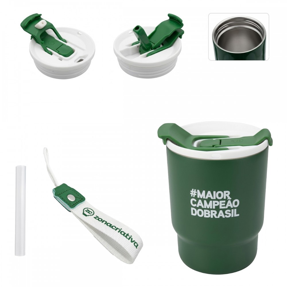 COPO TO GO 400ML MODELO PALMEIRAS DE INOX REF: 10026779 COPO TO GO 400ML MODELO PALMEIRAS DE INOX REF: 10026779