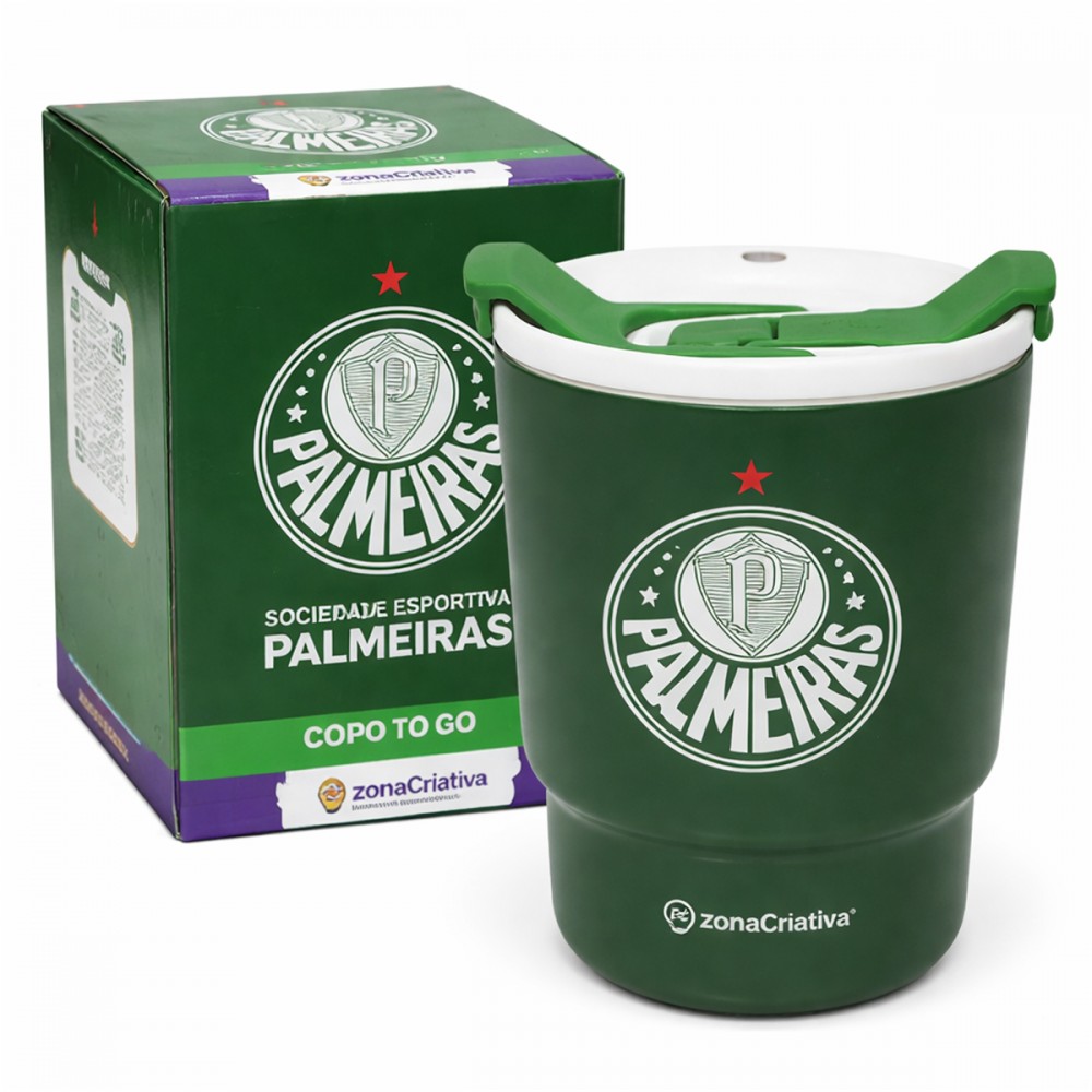 COPO TO GO 400ML MODELO PALMEIRAS DE INOX REF: 10026779 COPO TO GO 400ML MODELO PALMEIRAS DE INOX REF: 10026779